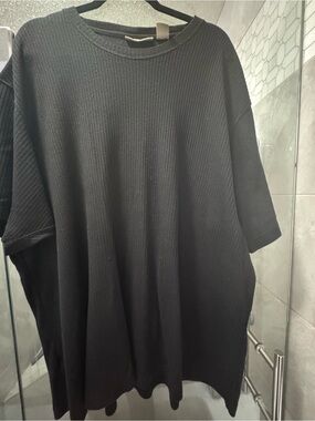 Big & Tall Men’s 3XL Black Ribbed Crewneck Sweater